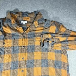 Sonoma Mens XXL Casual Button-Up Shirt in Orange and Gray Plaid Goods For Life